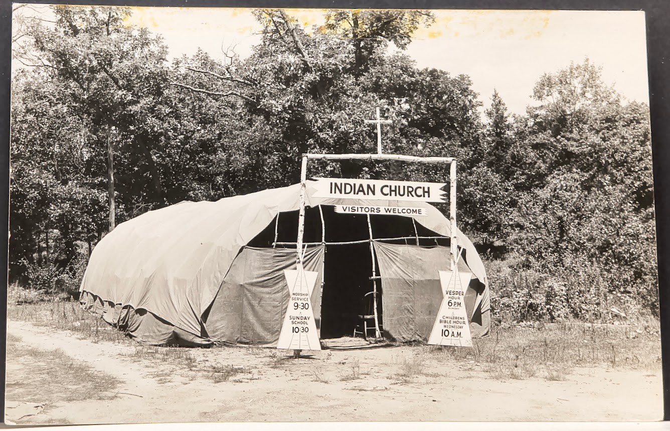 RPPC ~ canvas-covered tent labeled 