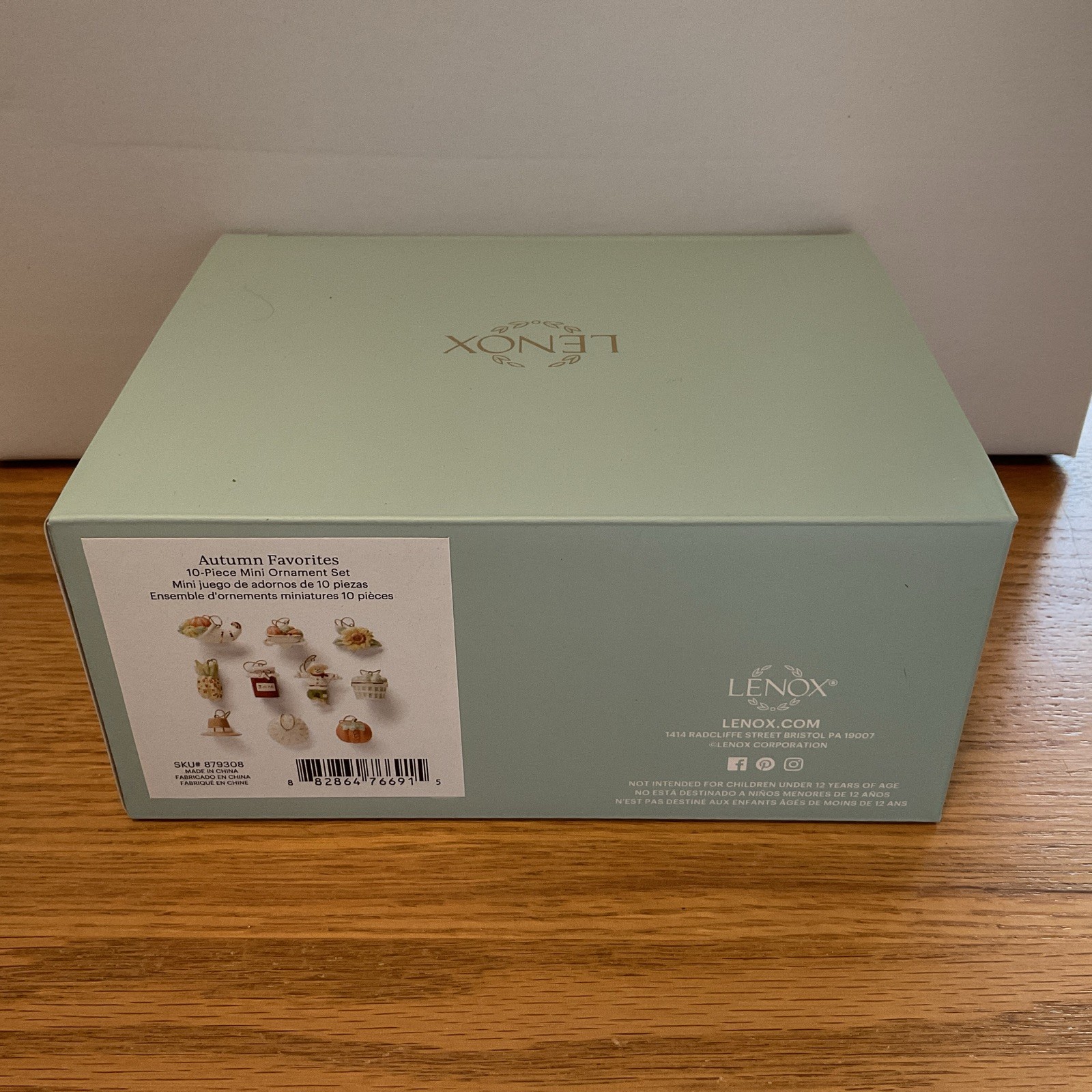 Lenox Autumn Favorites 10 Piece Ornament Set NIB