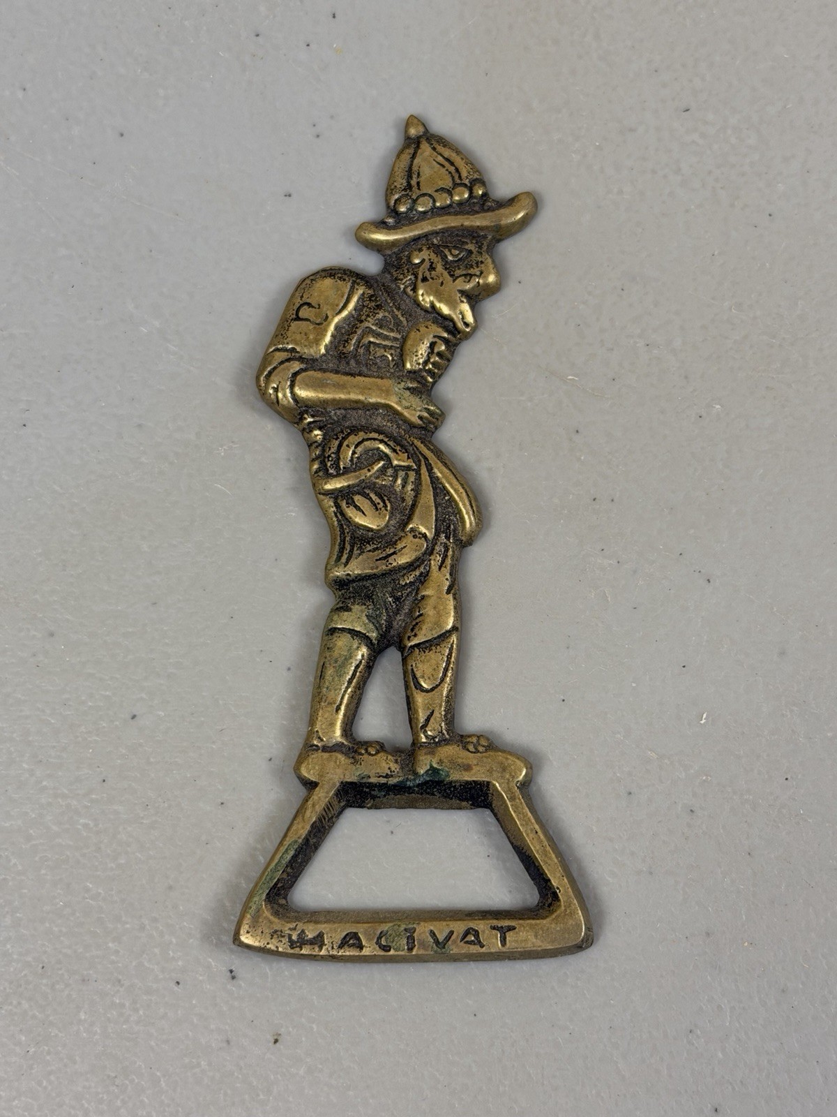 Vintage Turkish Hacivat  Brass bottle opener