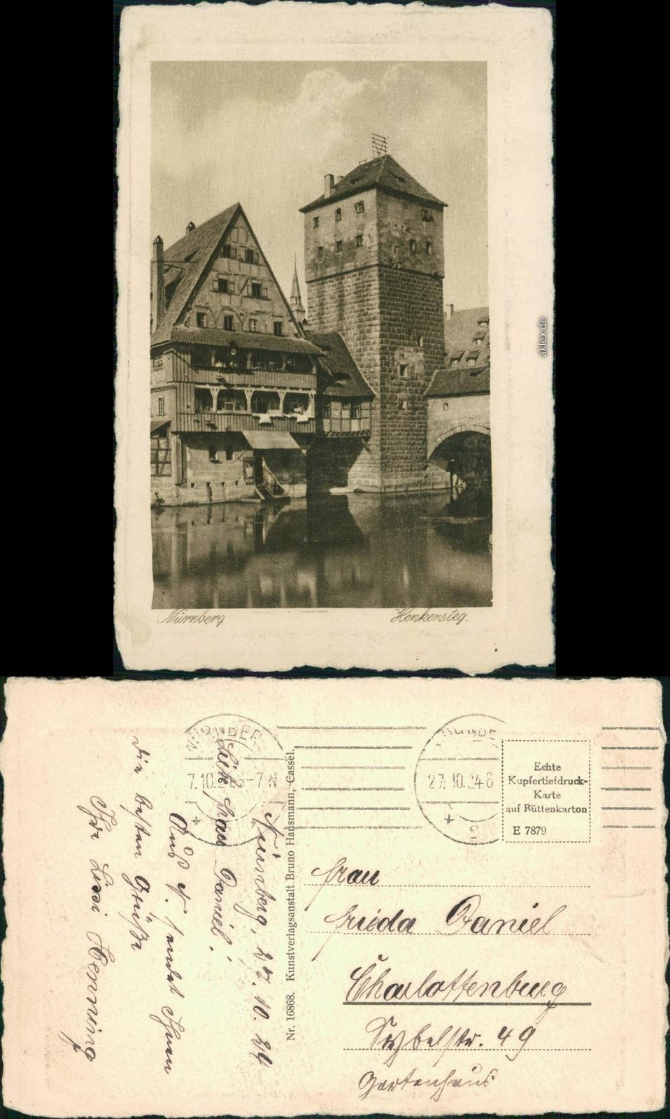 Postcard Nuremberg Executioner\'s Bridge 1910