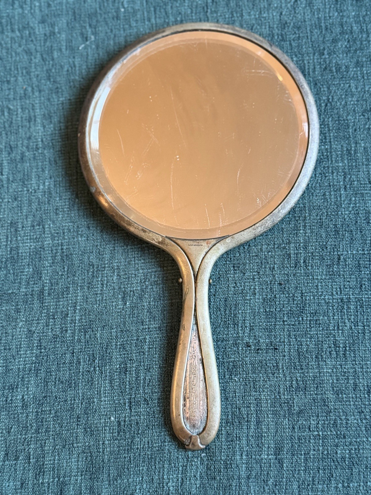 Silver German Antique Hand Mirror 