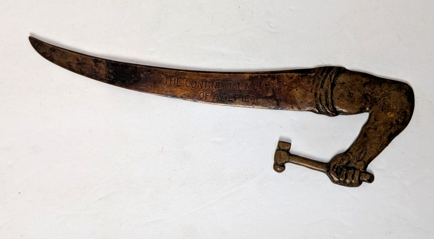 Tiffany Studios Bronze Advertising Letter Opener Continental Metal Co America