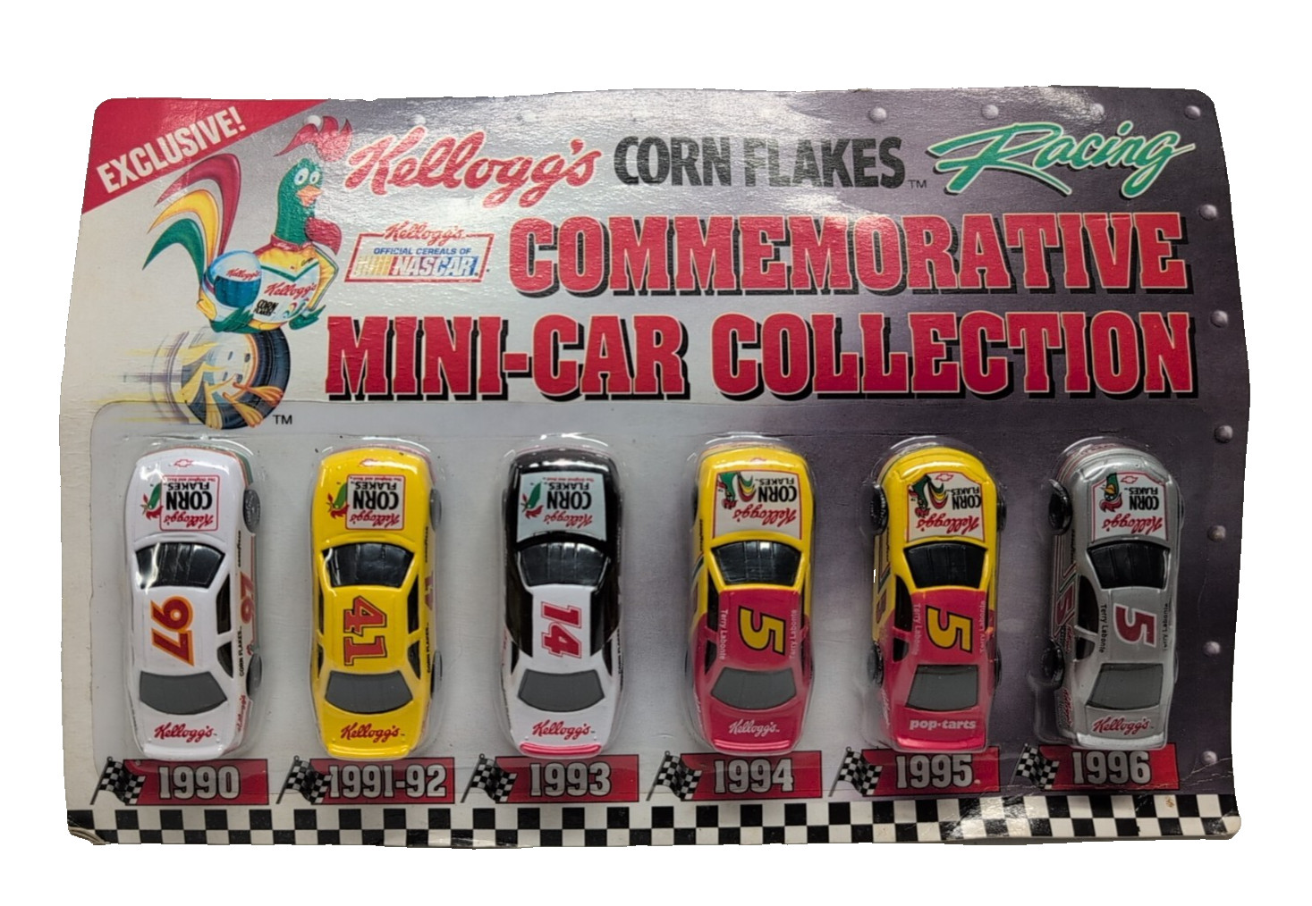 Kellogg's Corn Flakes Commemorative Mini-Car Collection Nascar 1990 1996 SEALED