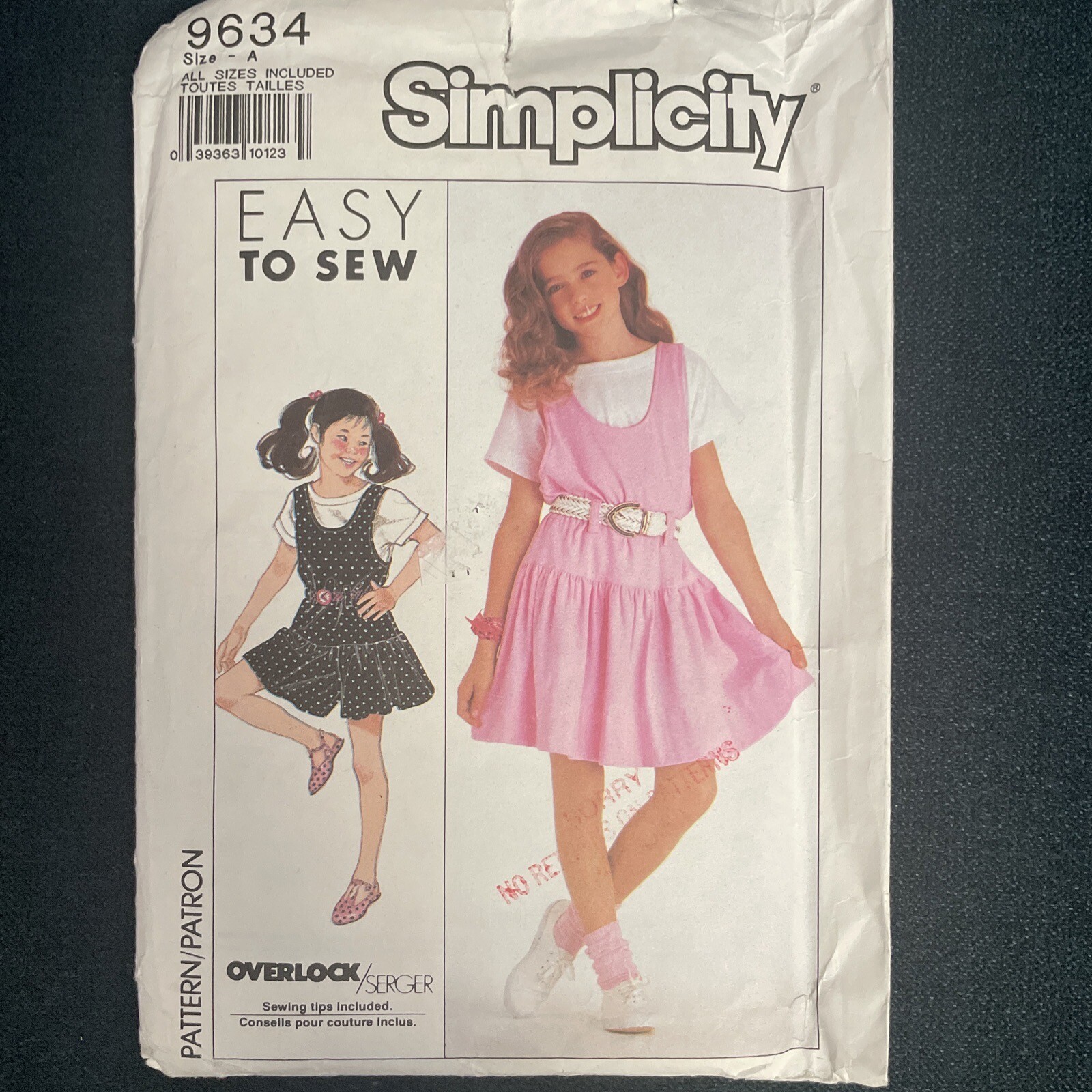Simplicity 9634 NEW Girls Knit Romper/ Jumper& Tee Shirt  EASY