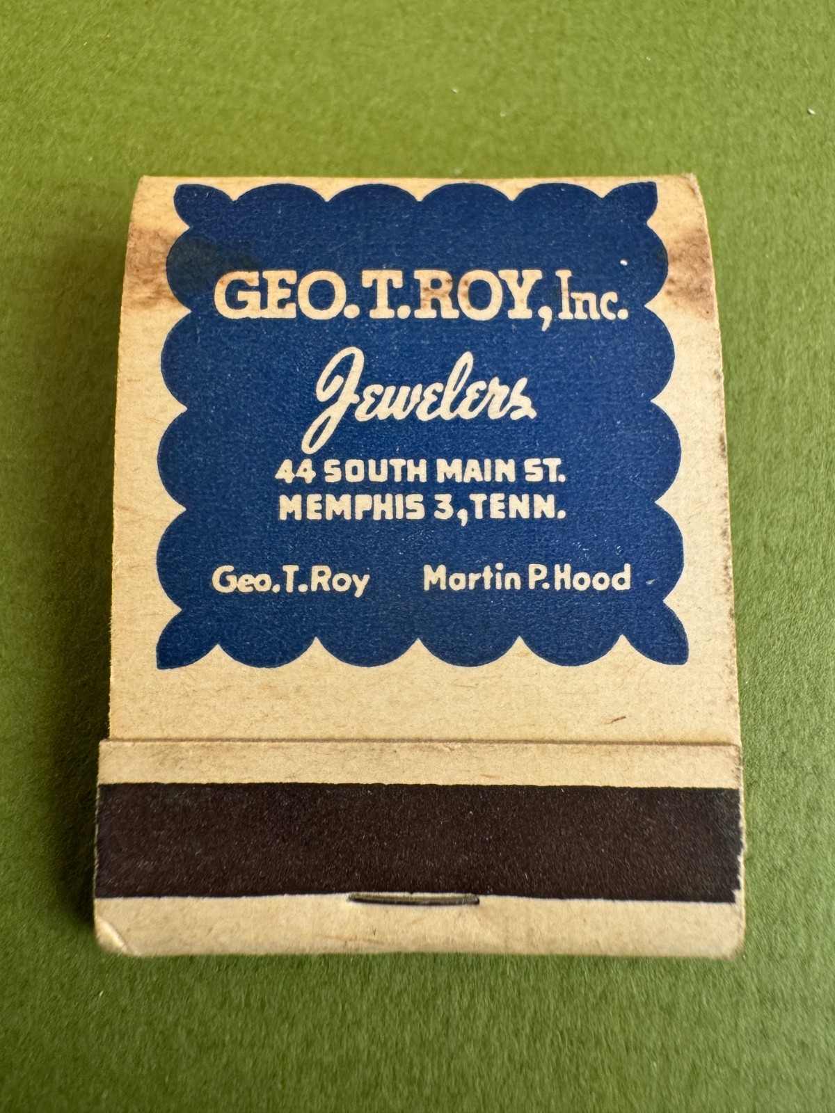 Geo. T. Roy Jewelers Memphis TN Nicely Vintage 1960's Matchbook, Full & Unstruck