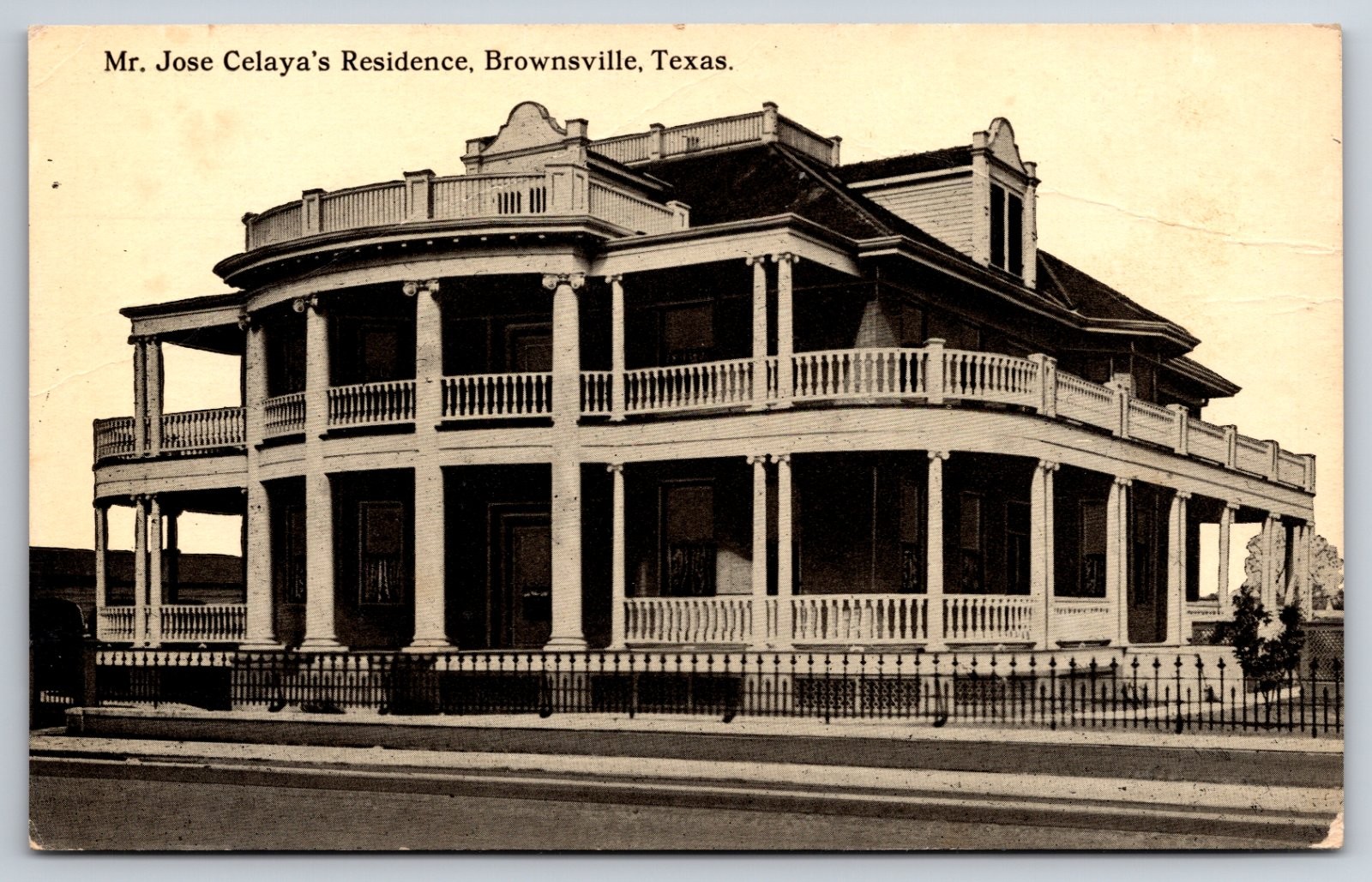 Mr. Jose Celaya\'s Residence Brownsville Texas Mansion Postcard