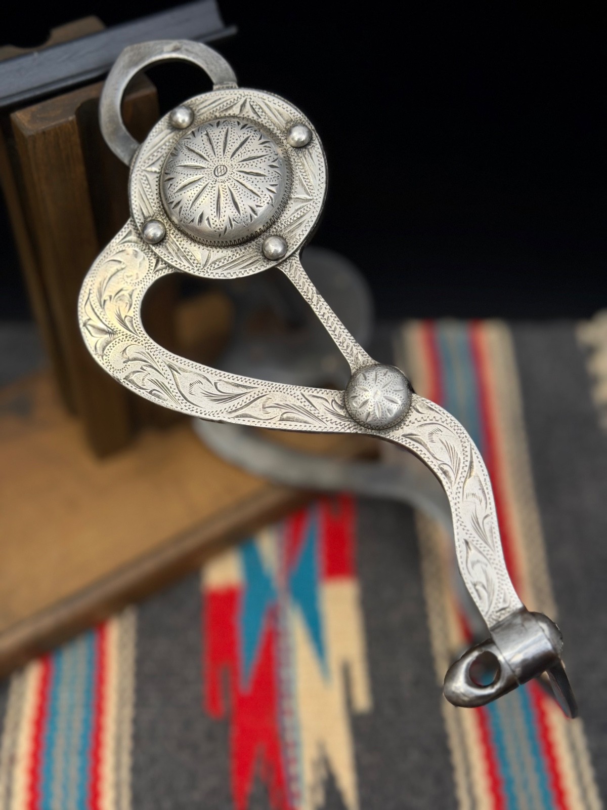 BEAUTIFUL Vintage Unmarked S-Shank Silver Overlaid Engraved Bit