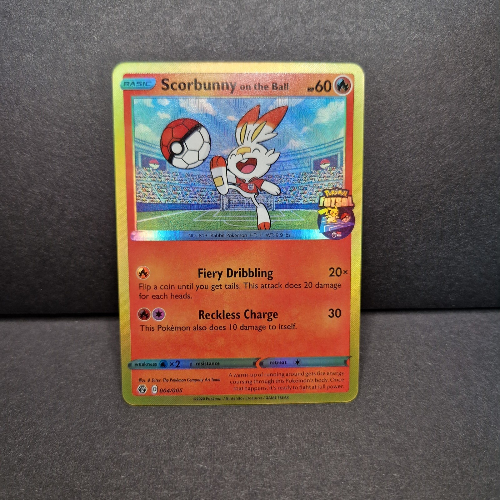 On the Ball Style Scorbunny Pokemon Football Promo Style Artwork Card