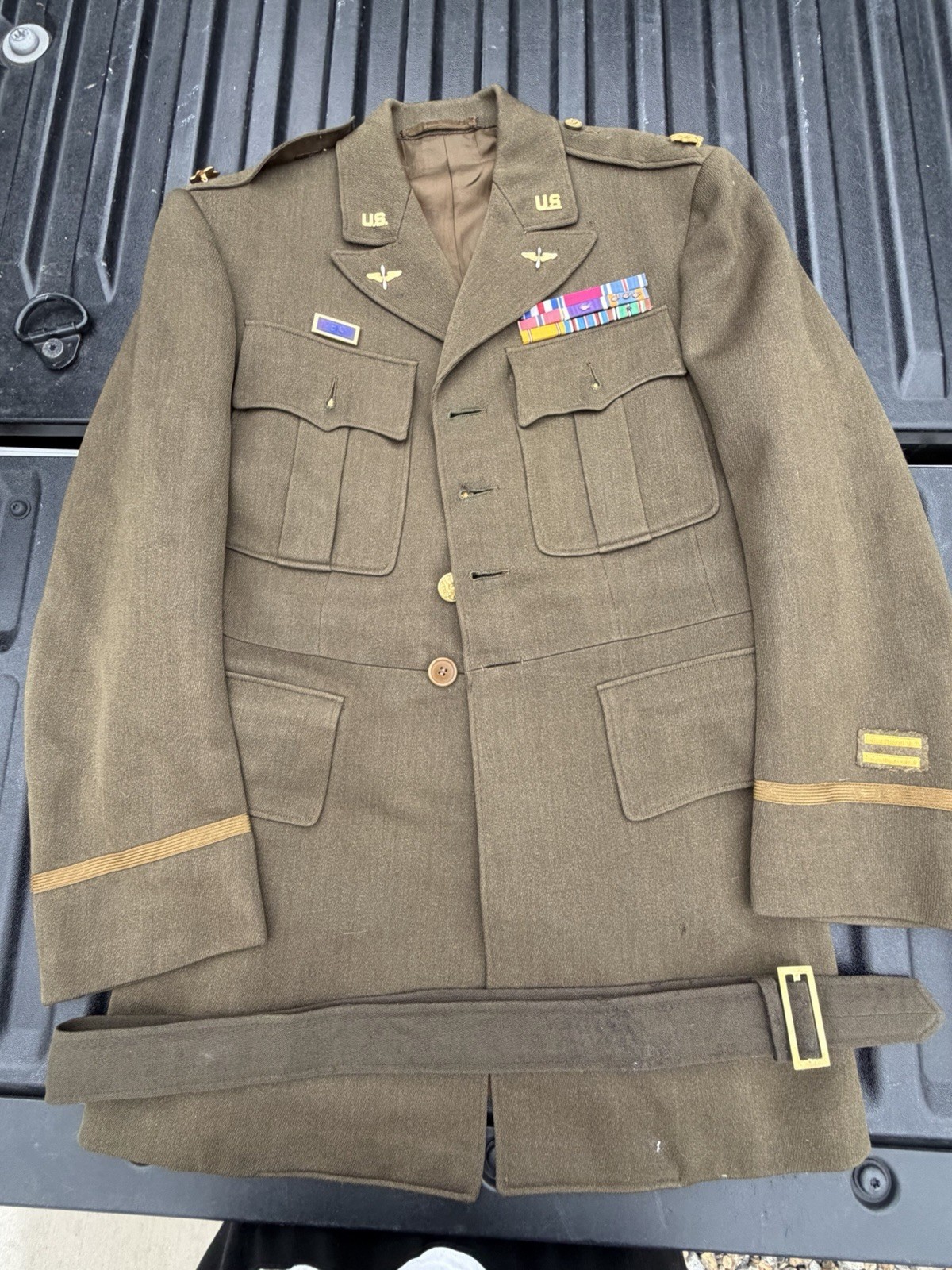 WW2 US Army Air Force Officer Named Dress Uniform With Insignia