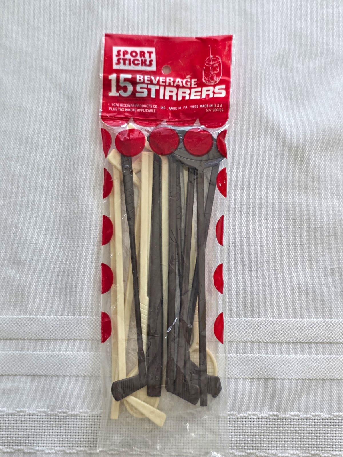 Vintage 1970 Gessner Sport Sticks Beverage Stirrers Golf Tennis Sealed 15pc NWT