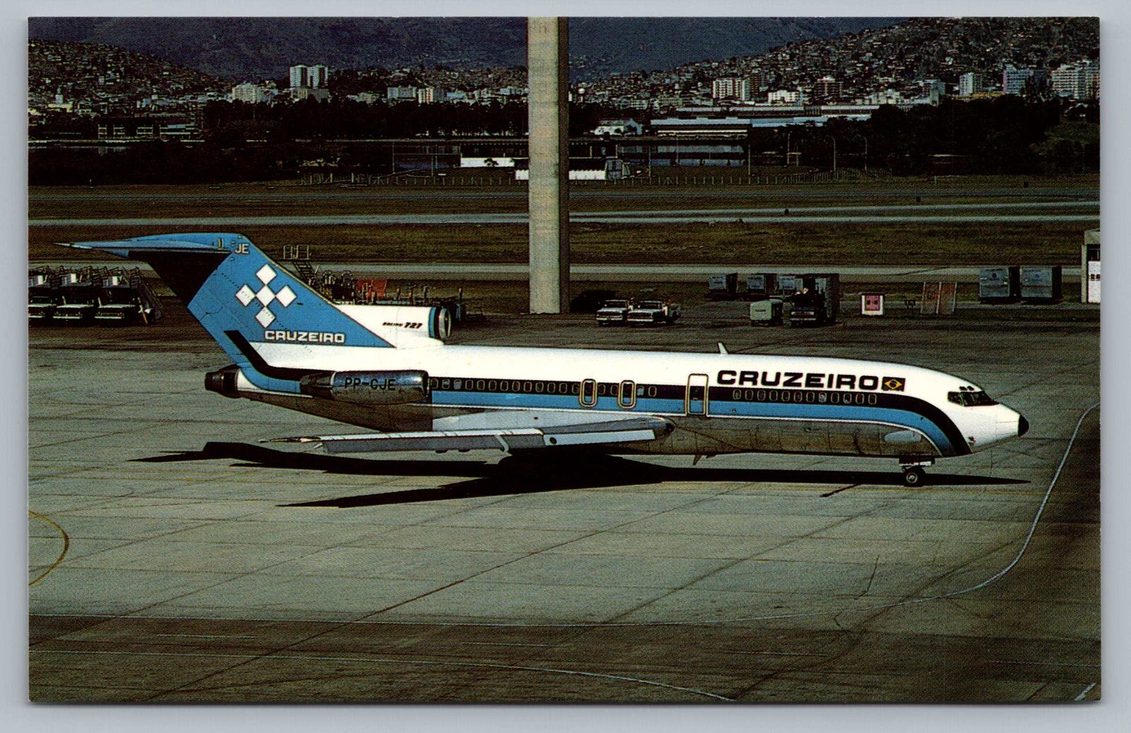 Boeing 727-C3 PP-CJE Cruzeiro do Sul SA Rio De Janeiro Intl Galeao Postcard P6