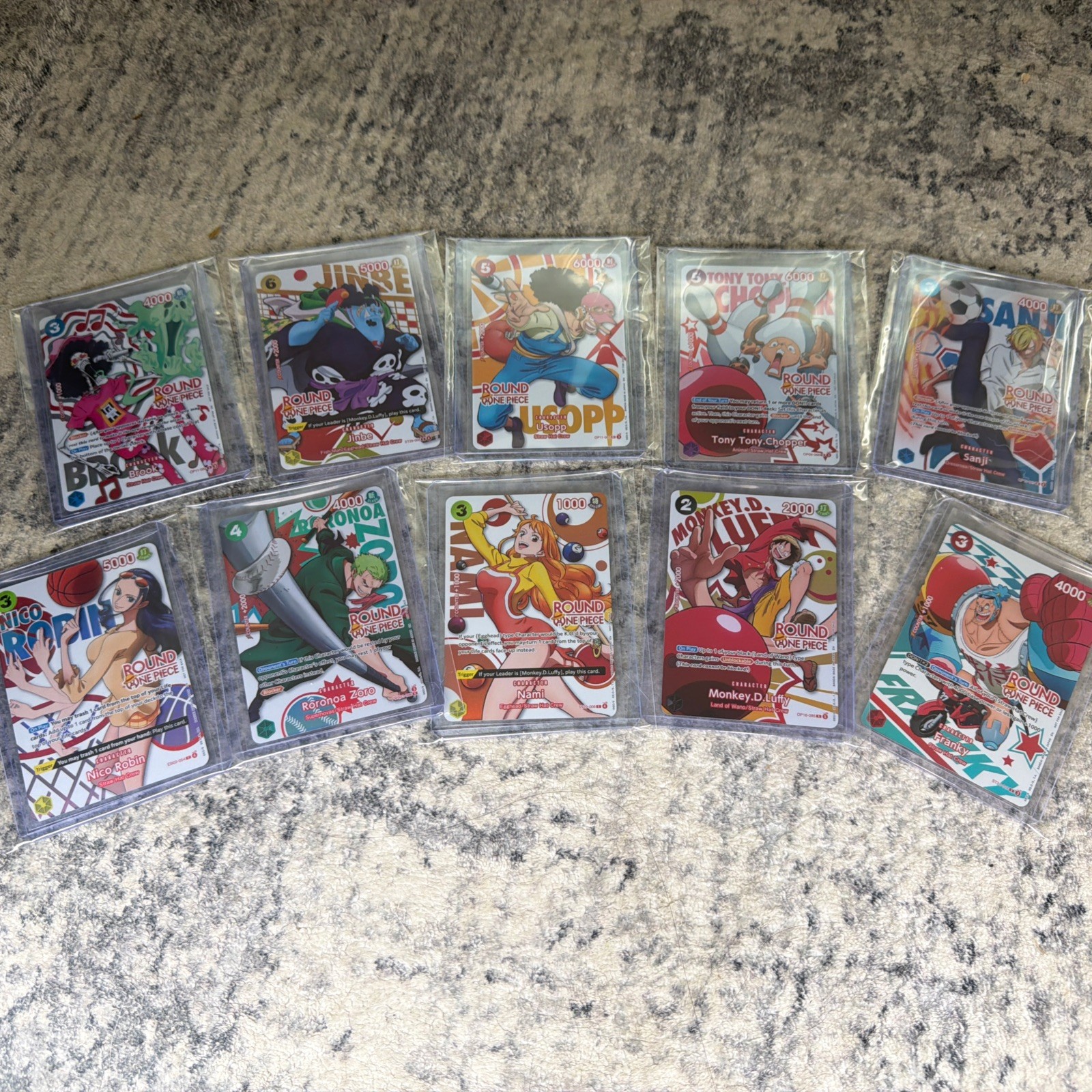 One Piece TCG  x Round 1 Promo Complete Set Of 10 English Near Mint 