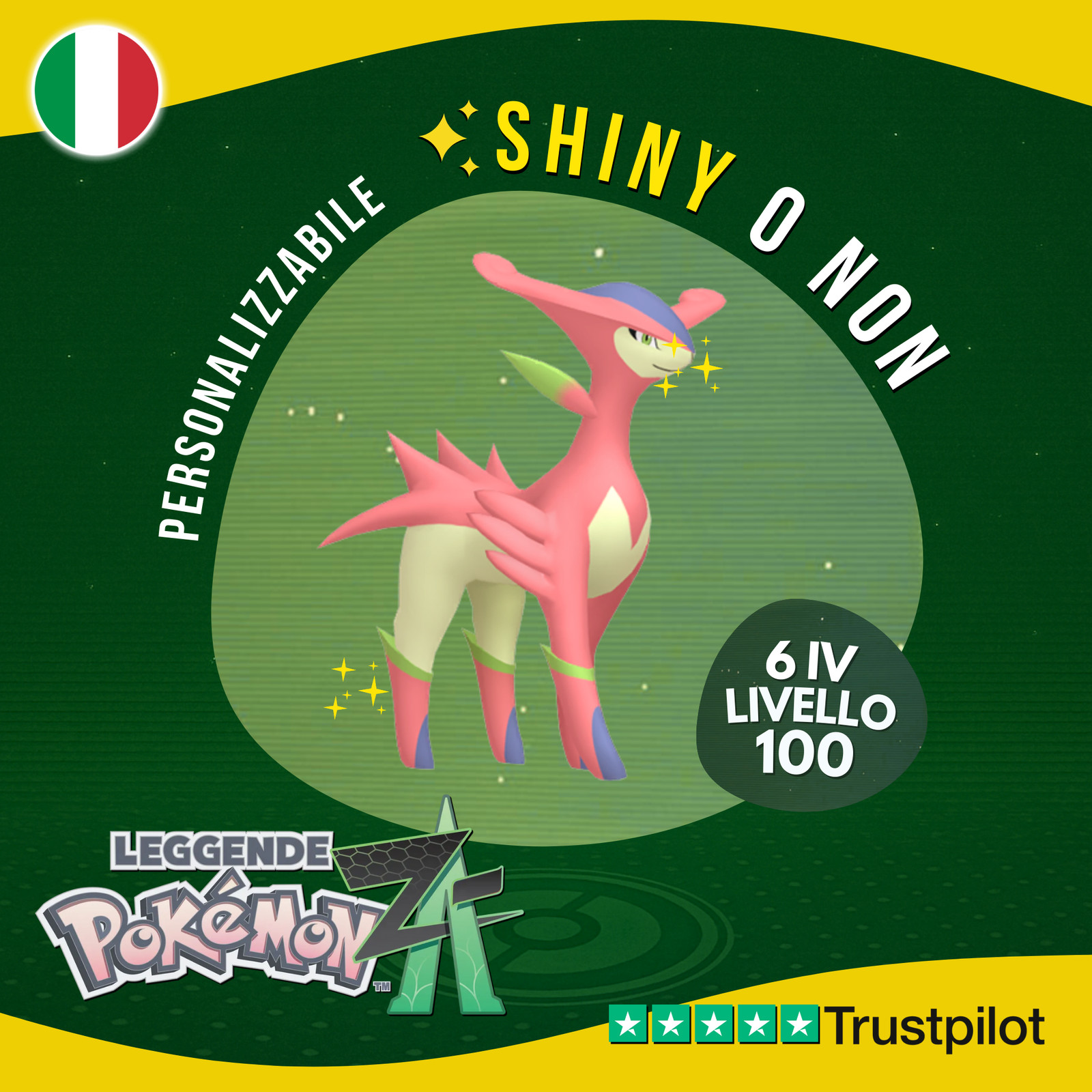 Virizion Shiny or Not ✨ 6 IV Legends Pokemon Z-A Competitive Legit 100% ZA Z A