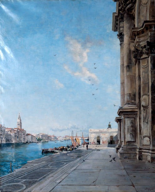View from the Church of Madonna della Salute Venice Italy 1892 Old Photo