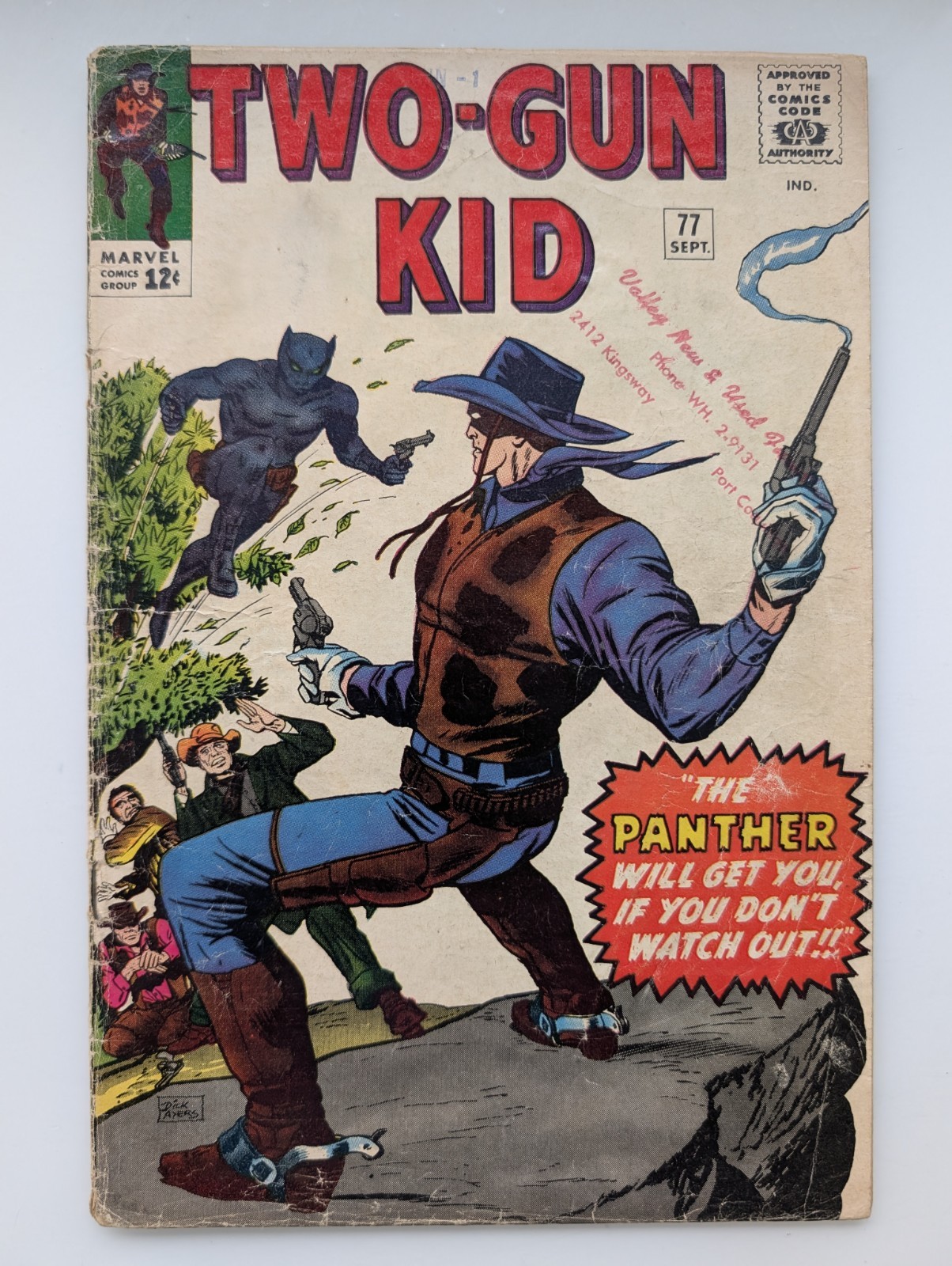 Two Gun Kid 77 1st Black Panther Prototype Key Marvel Western Silver Age 1965