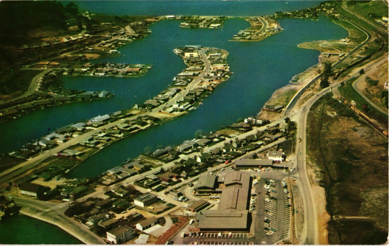 CALIFORNIA Sausalito San Francisco Aerial Boardwalk c1962 CA Postcard
