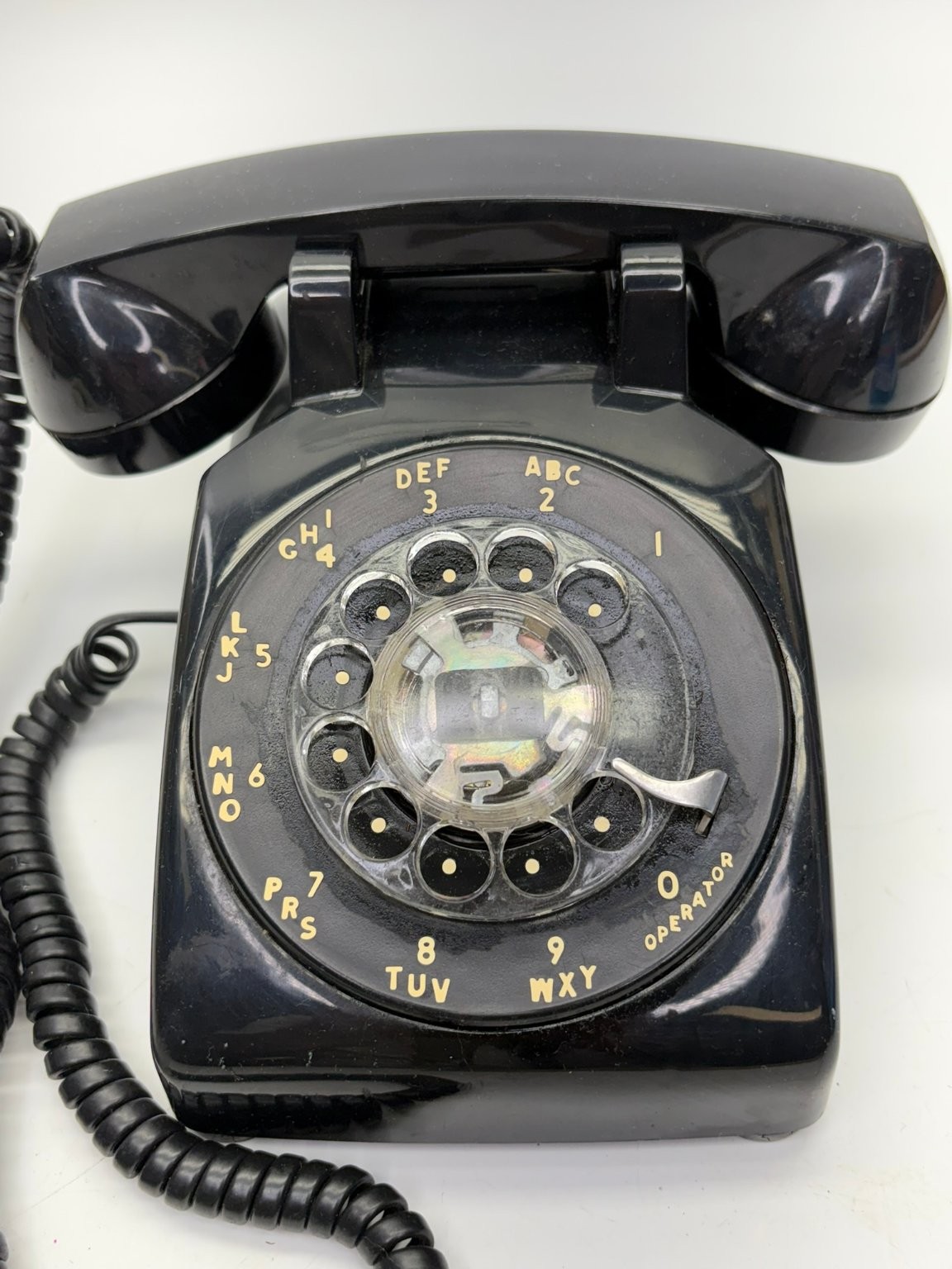 Vintage Black Rotary Dial Desk Phone 1940s-60s