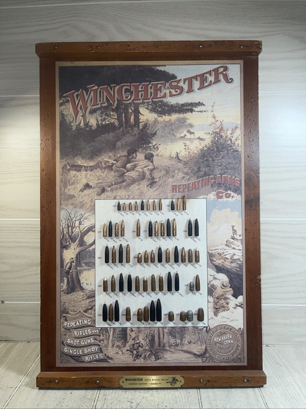 Vintage Winchester Limited Edition Rifle Bullet Board 1997 Series #1 Wall Decor