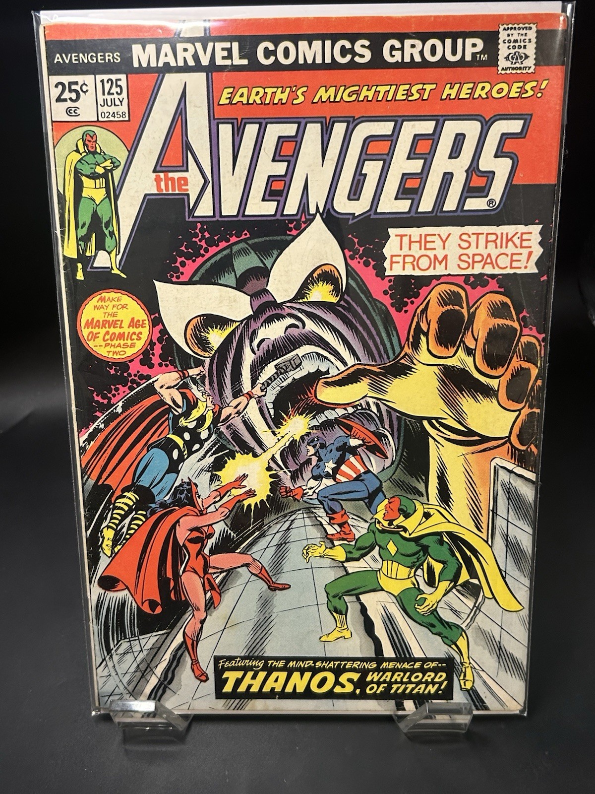 Vintage The Avengers #125 Midgrade Marvel Comics Group 1974 THANOS w/Stamp