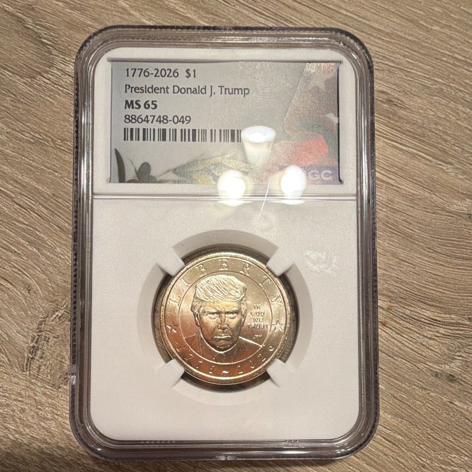 2026 1776-2026 $1 Donald J. Trump NGC MS65 Commemorative Coin In God We Trust