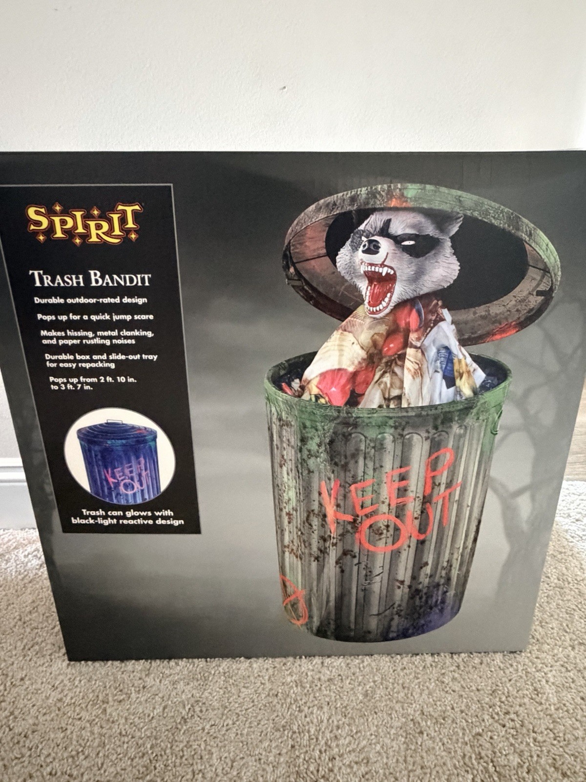 RARE Spirit Halloween Trash Bandit Animatronic Raccoon Prop Collectible NIB