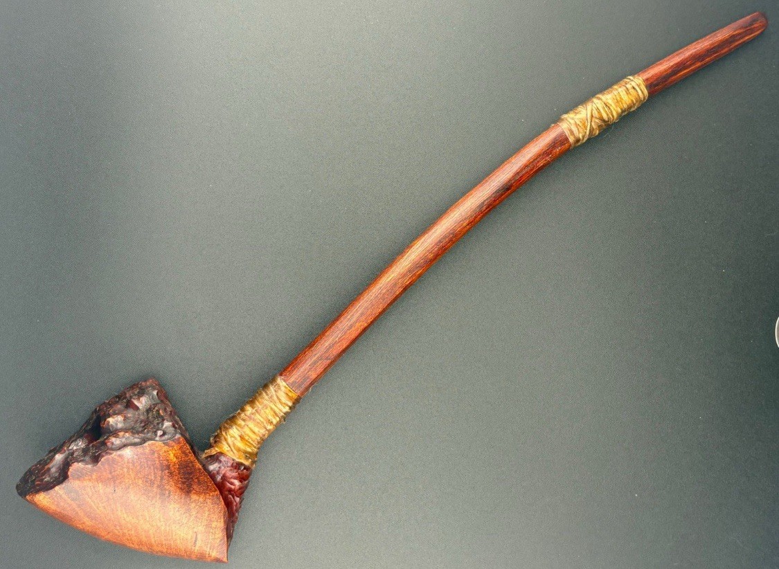 Exotic Long-Stemmed Briar Wood Smoking Pipe
