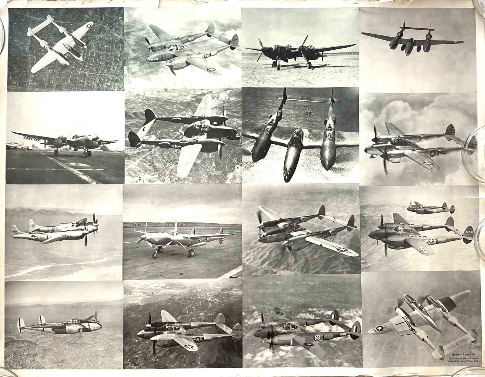 c1940’s • WWII Fighter Montage • Large 22x29 Aviation Photograph