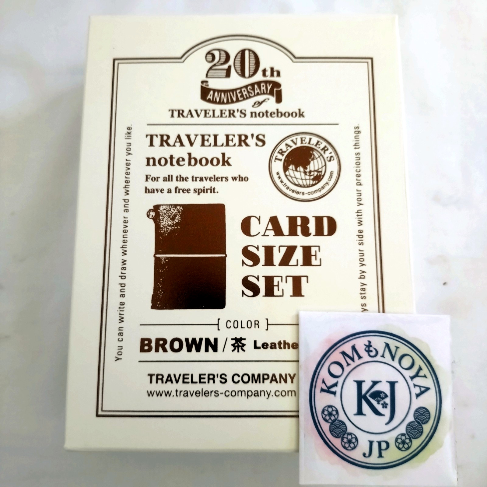 TRAVELERS Notebook Limited Card Size 20th Anniversary Set Brown JP NEW