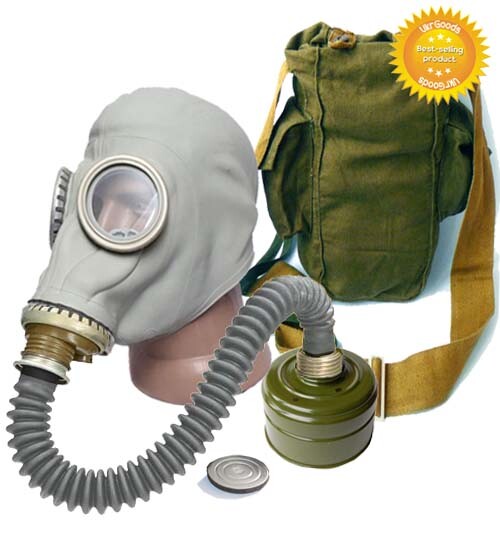 Hose Gas mask GP-5 Gray Size-3 Large Soviet USSR Military FULL SET Original