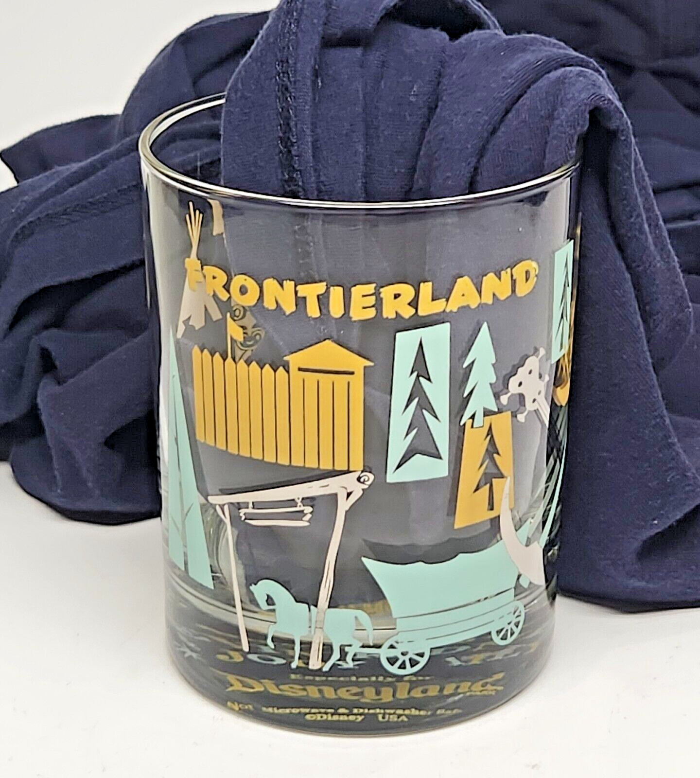 Disneyland 55th Anniv Frontierland Glass Tumbler Kevin Kidney Jody Daily