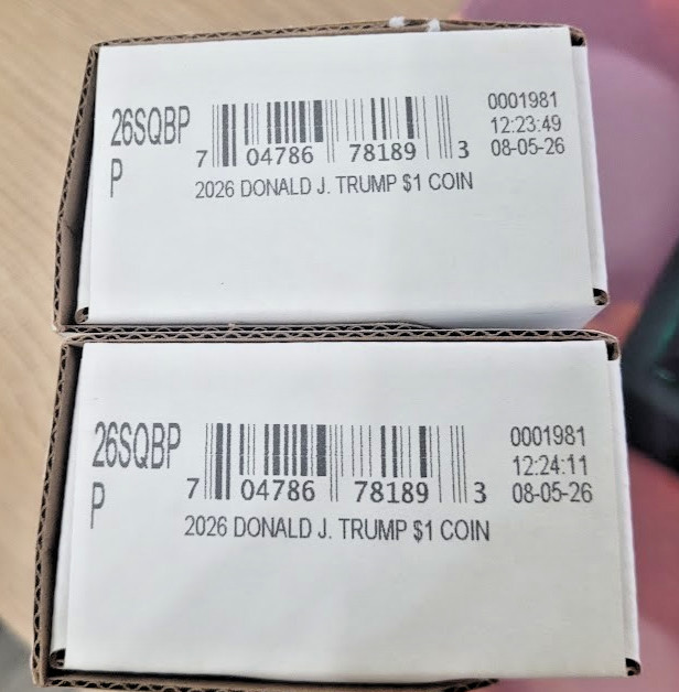 Semiquincentennial President Donald J Trump 2026 $1 Coin SEALED BOX 100 COIN BAG