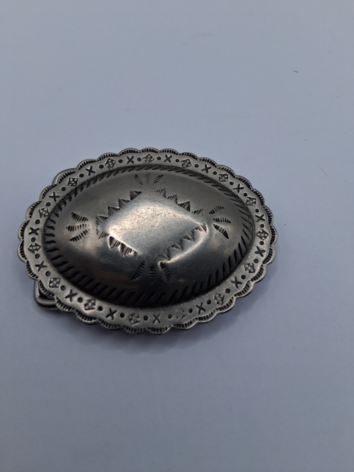 Belt Buckle Southwestern Navajo Style Silver tone Concho Vintage Never used NEW