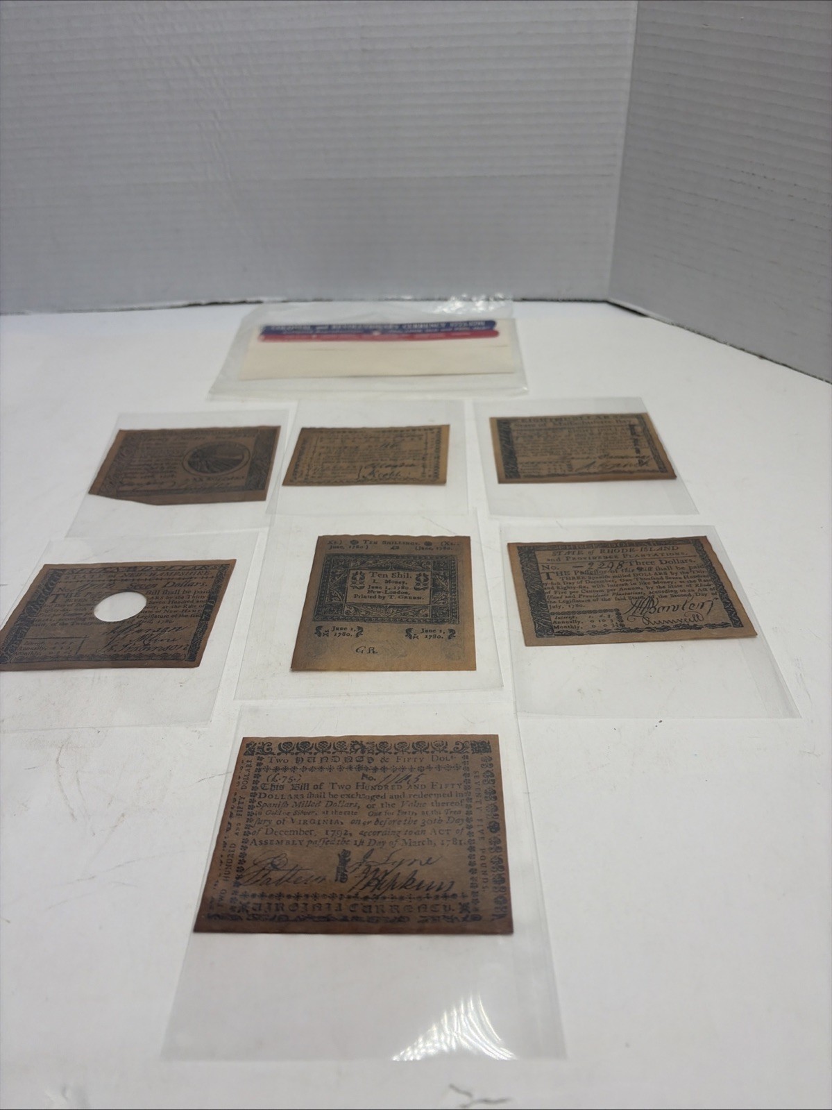 Colonial and Revolutionary Currency Complete set “B”Reproductions 1773 - 1781
