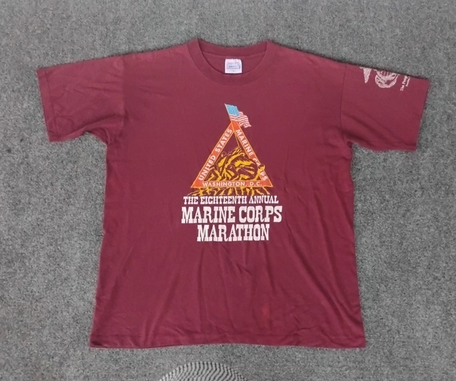 1993 USMC Marine Marathon Shirt Vintage Single Stitch Size Large 