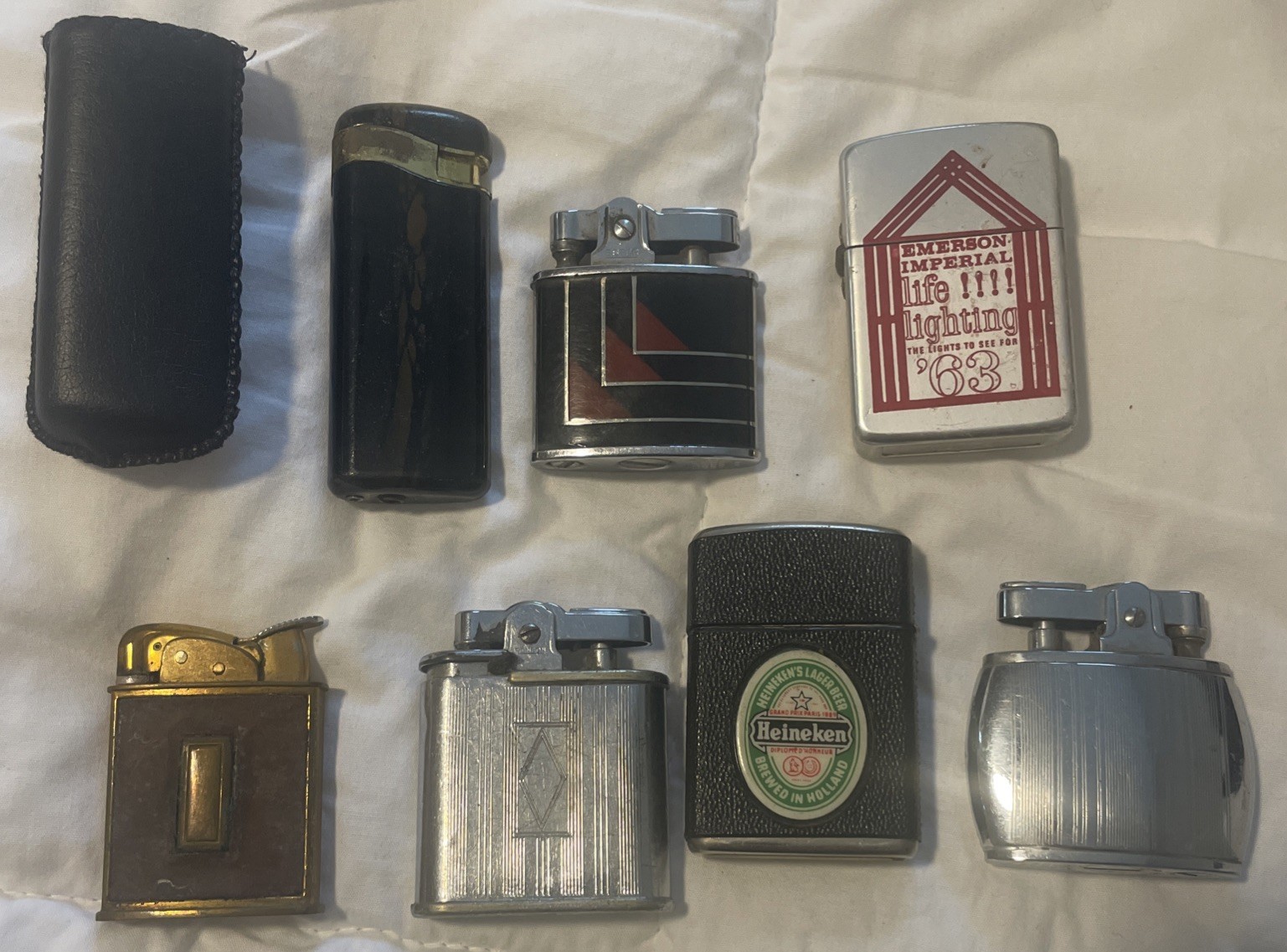Lot of 7 Vintage Pocket Lighters Mixed Styles Non Working