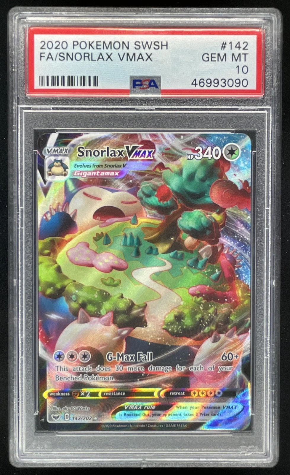 2020 Pokemon Sword & Shield #142/202 Snorlax Holo PSA 10