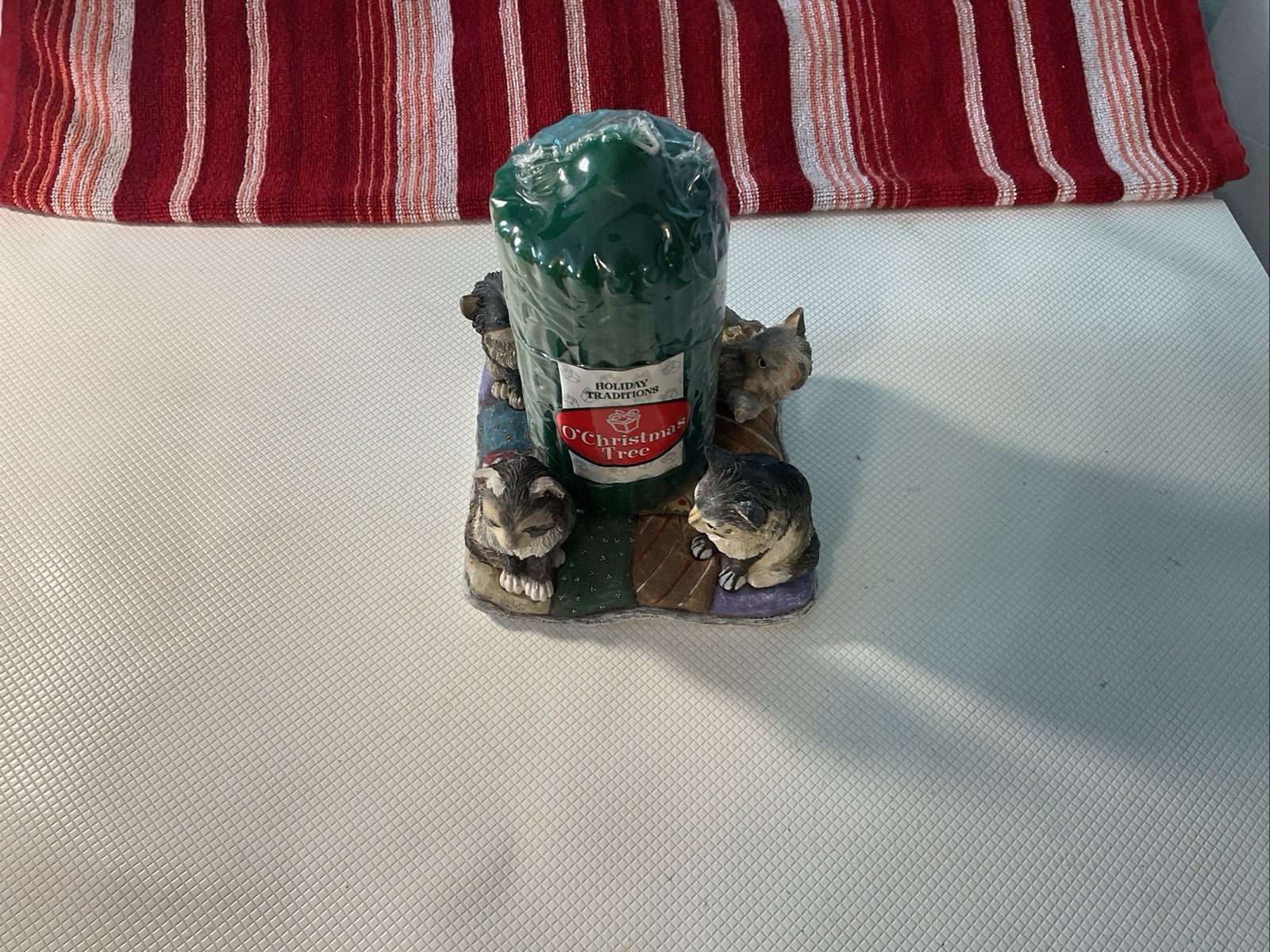 Vtg 1999 Lang Candles Family of Felines Cat Holder Lowell Herrero Christmas NWOB