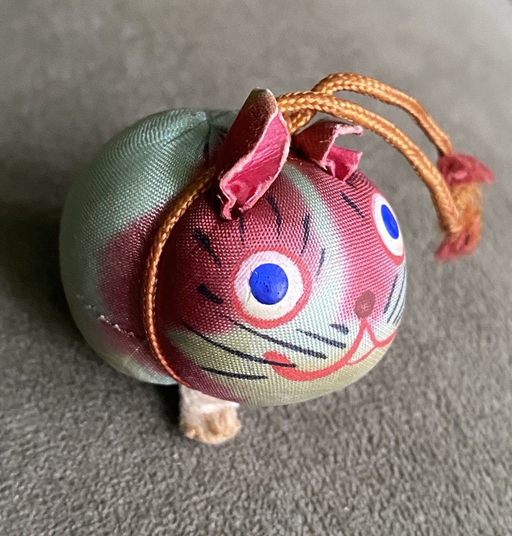 Vintage Japanese Miniature Silk Zodiac Tiger Charm