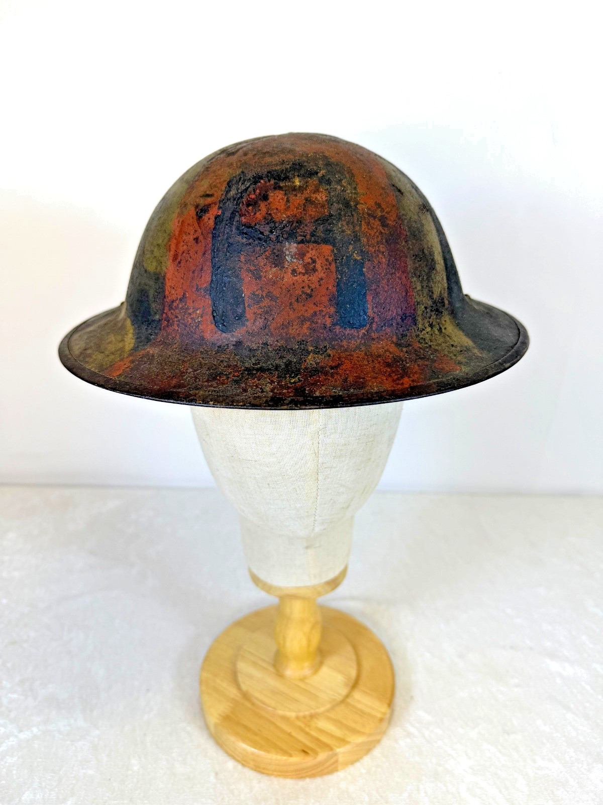 WWI  - WW1 US M1917 DOUGHBOY HELMET FIRST ARMY PAINTED INSIGNIA ZA57