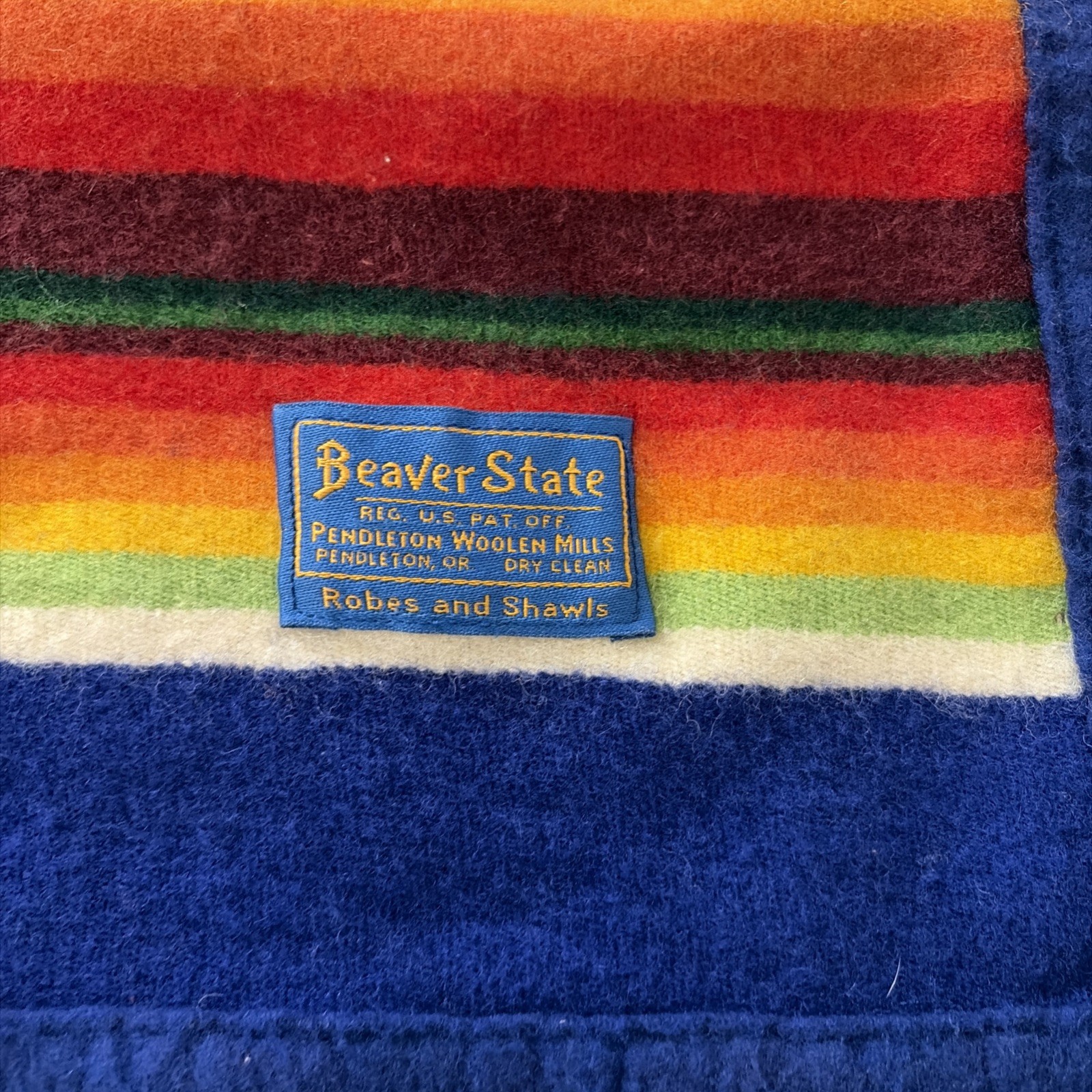 Vintage PENDLETON Beaver State Blanket 76x55\