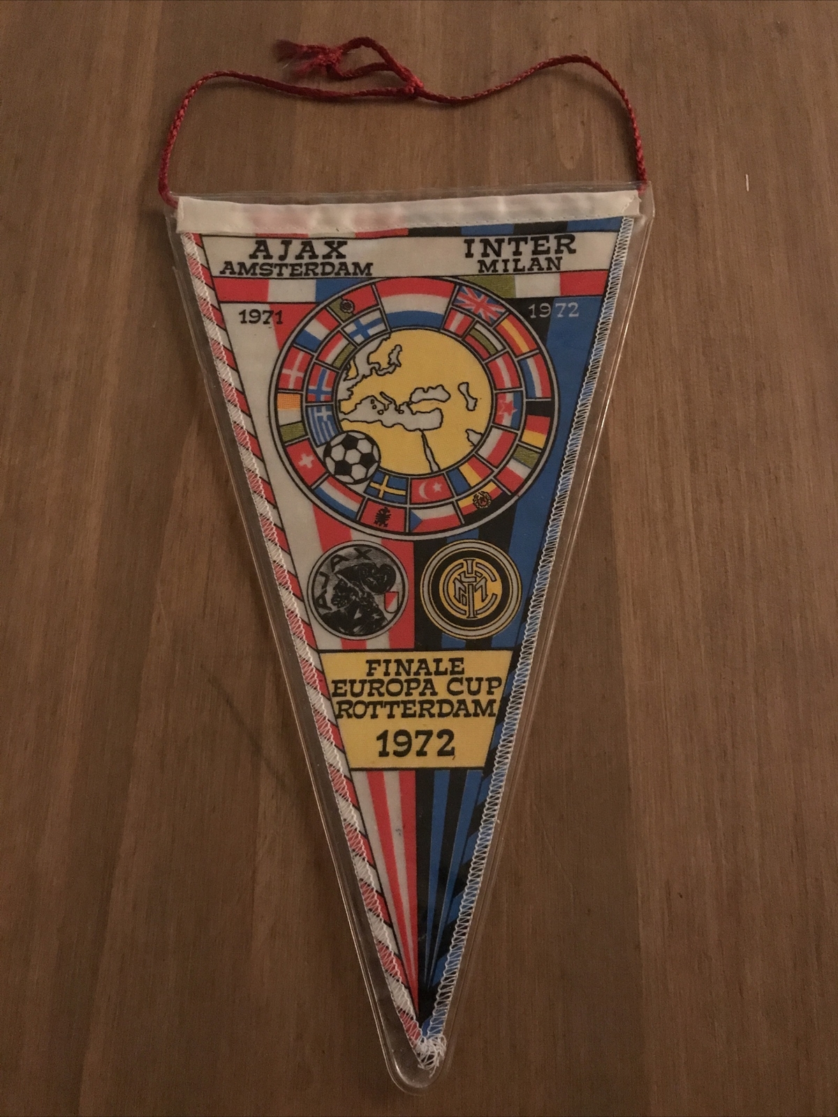 Football Pennant Ajax - Inter uefacup Final 1972 🔵⚫️🔵🏆🔴⚪️🔴