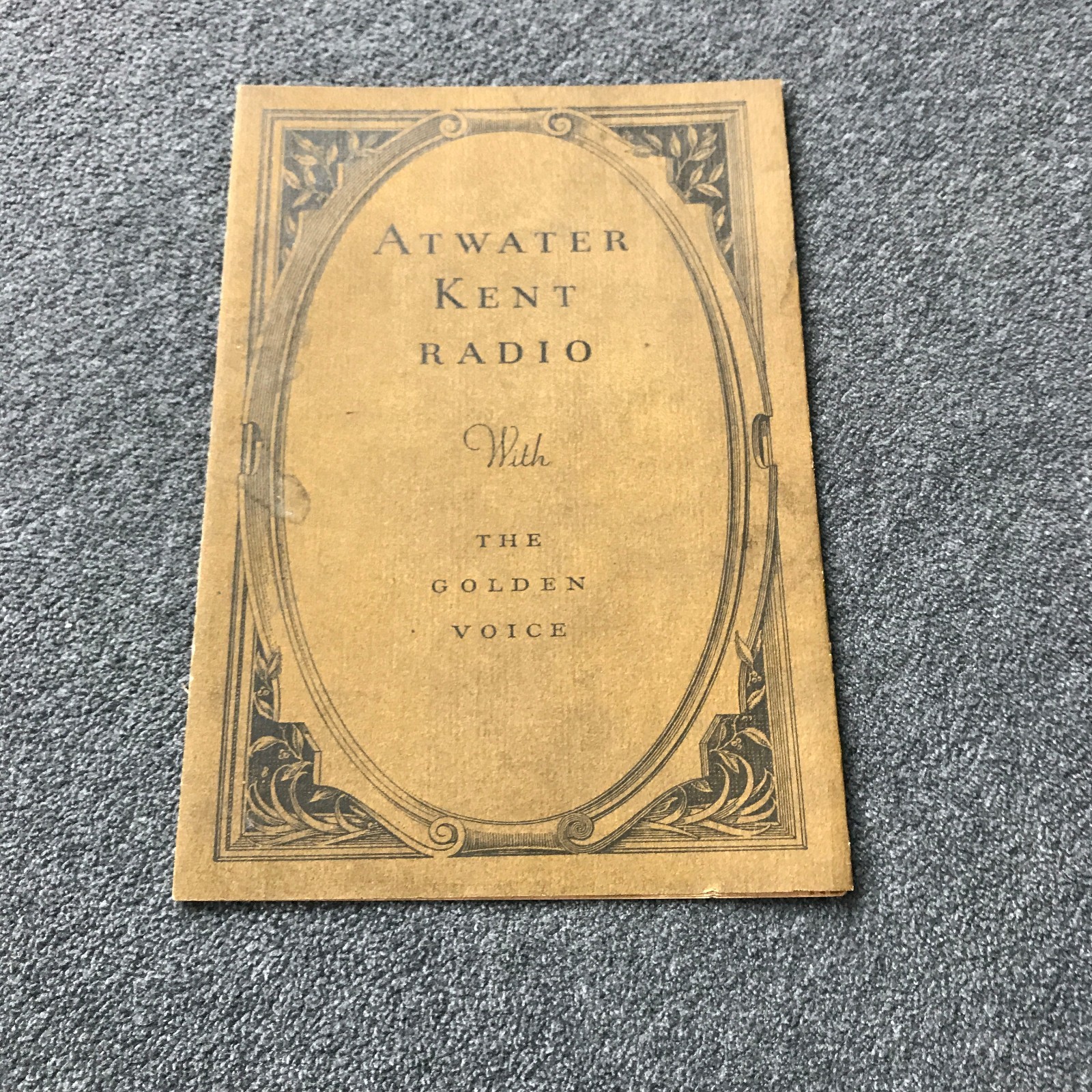 Atwater Kent Radio With Golden Voice Pamphlet
