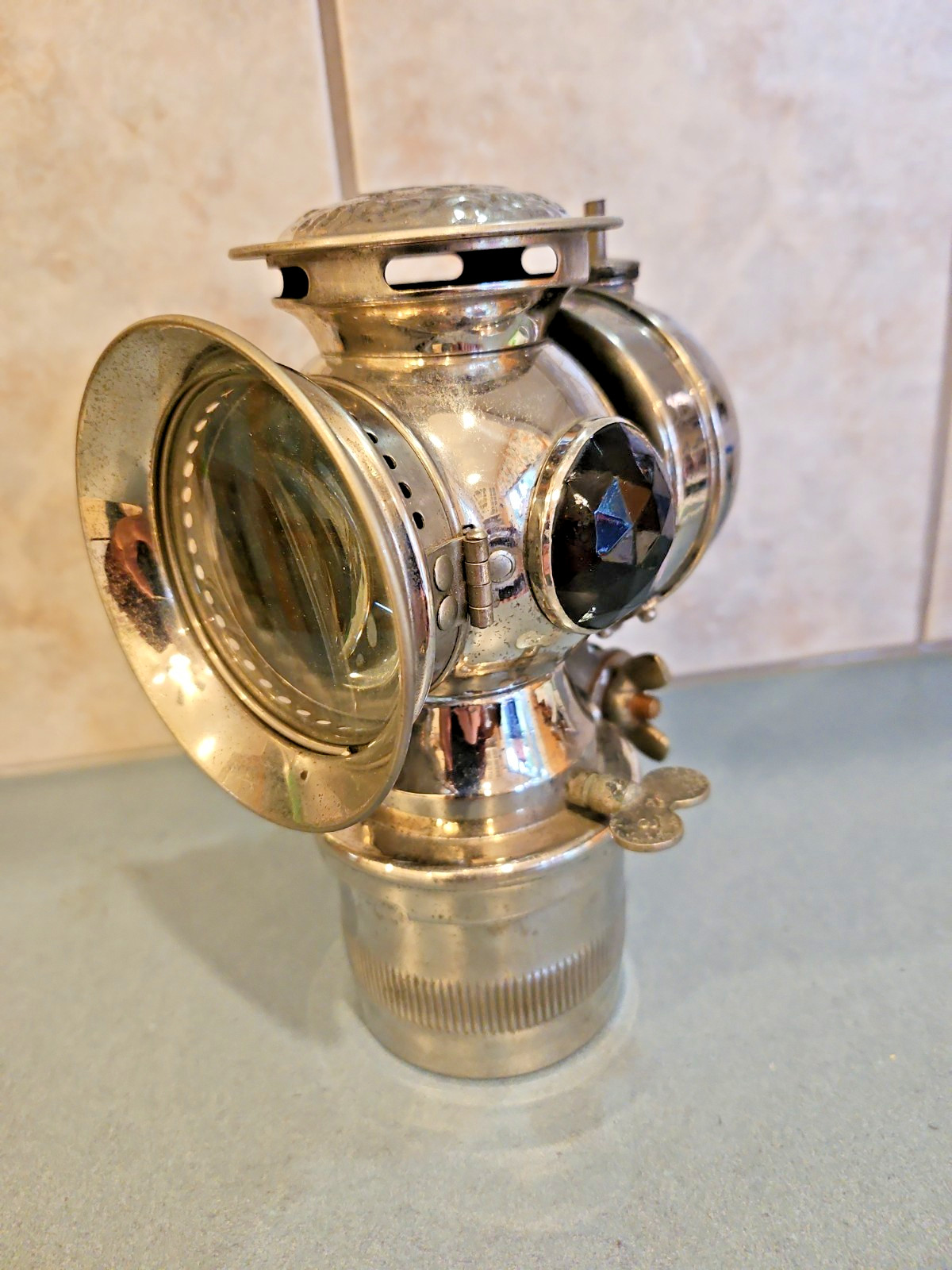 Antique 1890's Solar Bicycle Light Lamp Great Condition Over 100 Yrs. Old