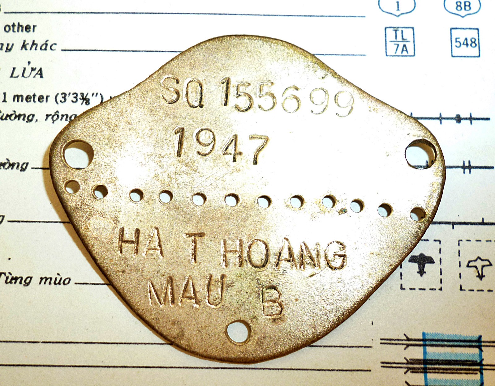 1947 FRENCH FOREIGN LEGION - Indochina War - DOG TAG # 155 699 - VIETNAM - Q.111