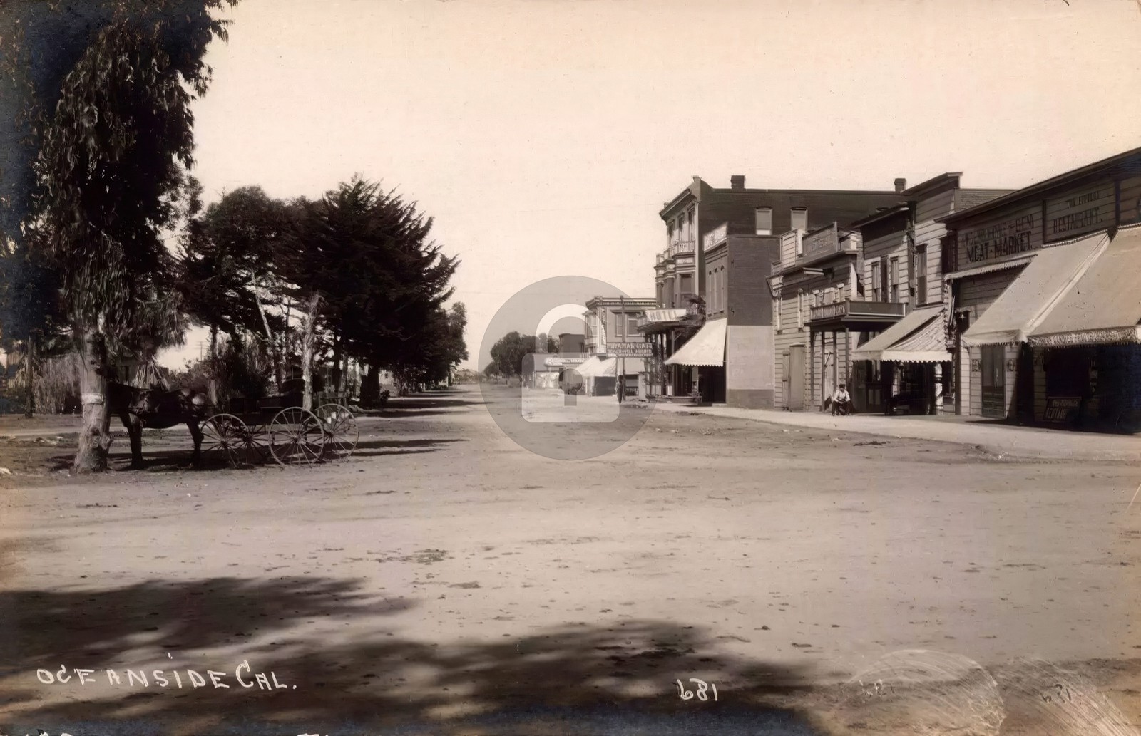 Oceanside CA California Street View Store Fronts 1910s RPPC Photo Postcard COPY
