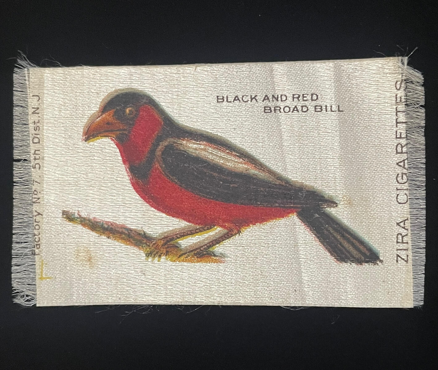 Black Red Bird Broad Bill Broadbill Birds Tobacco Silk Zira Cigarette Circa 1910