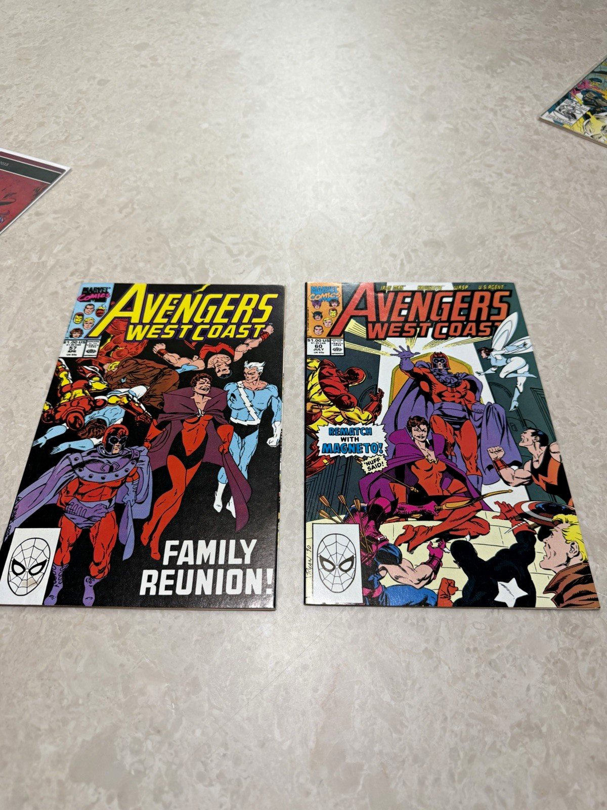 Avengers West Coast #57 #60 1990 Scarlet Witch Magneto Darker Than Scarlet Lot