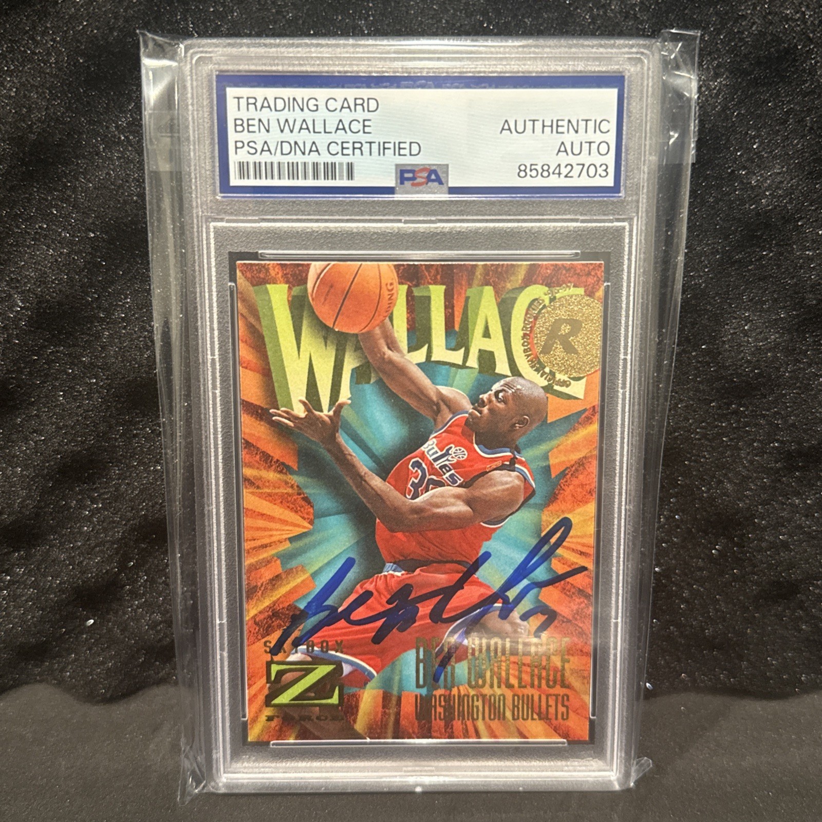 1997 Ben Wallace Skybox Z Force #165 PSA Autographed Signed Rookie Card #165