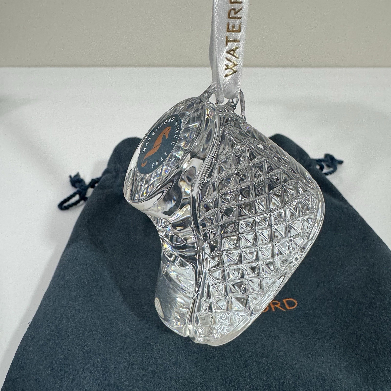 WATERFORD Crystal Boot Baby's First Christmas Ornament Baby Shoe 1062088