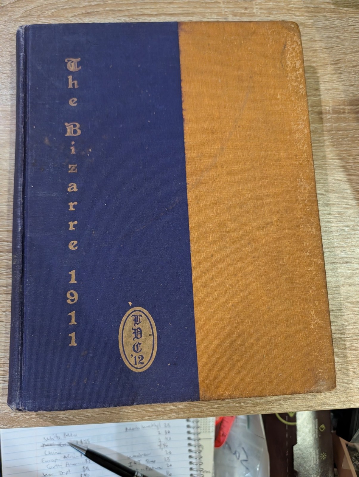 The Bizarre 1911 College Yearbook TBC Class of 1912 Antique Cloth Hardcover